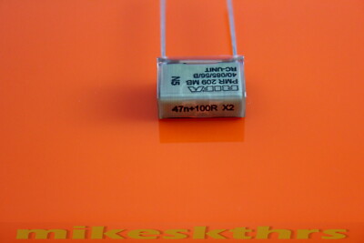 FK.72 RIFA X2 Entstörkondensator 47nF +100R 250V~ MB Anschl. L- 30mm 0,047uF