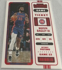 2022-23 Contenders Basketball Marvin Bagley III Detroit Pistons Game Ticket Red