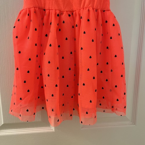 H&M Neon Orange Watermelon Tulle Dress Girls Size 2-4 years - Picture 4 of 11