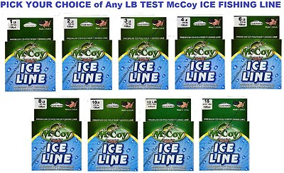 #ad McCoy Ice Fishing Line Copolymer Mean Green 125 Yard Spool Any Pound Test $8.98