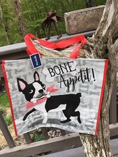 NEW FRENCH BULLDOG~Bon apetit~black/white~ShoppingBag Reusable EcoTOTE~Marshalls