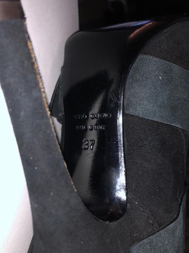37/6,5❤️BALMAIN Pelle scamosciata nera fibbia tacco alto polpaccio medio ginocchio ITALIA - Foto 20 di 20