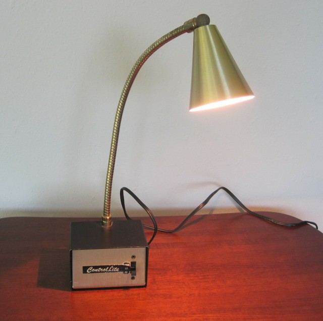 Mid Century Control Lite Brass Flexible Neck Desk ...