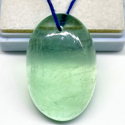 100.40 Cts Natürlich Fluorit 39.5x26mm Gebohrt Oval Unbehandelt Cabochon