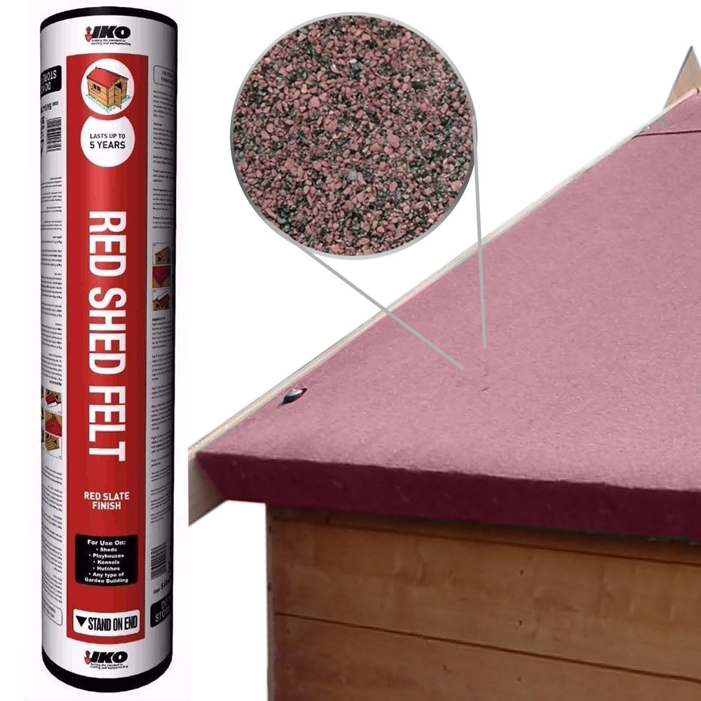 IKO Shed Felt Red 8m x 1m Garden Roofing Felt Bitumen Roof Sheet eBay