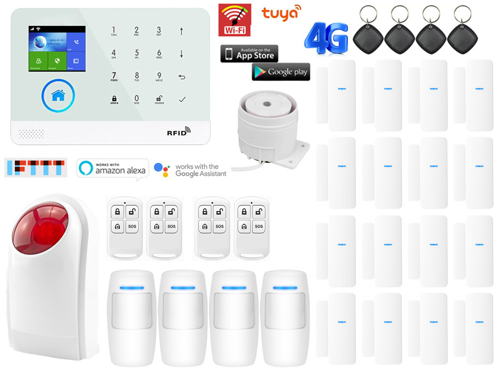 T25 WiFi 4G Cloud Tuya Wireless DIY Home Security Alarm with Strobe Light-image