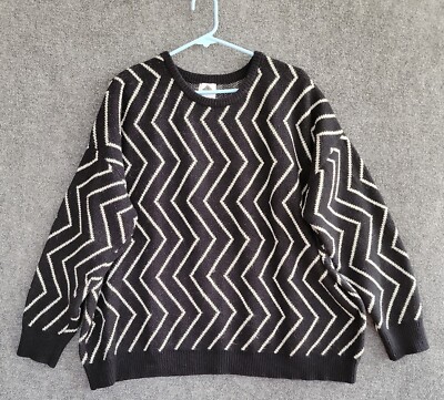 Like Love Black Ivory Chevron Soft Knit Long Sleeve Sweater Womens Size ...
