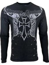 Xtreme Couture by Affliction Men's T-Shirt Aftershock Skull Biker S-4XL