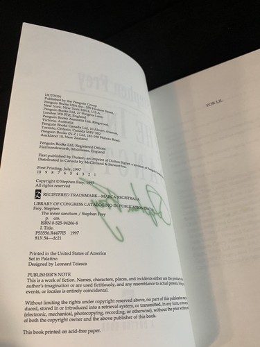 Stephen FREY / The Inner Sanctum Signed Advance Reading Copy 1st Edition 1997 - Picture 6 of 10