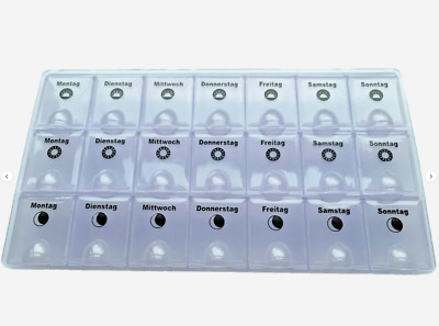GROßE Pillendose 21 Fächer Medikamentenbox 7 Tage Tablettenbox Tablettendose