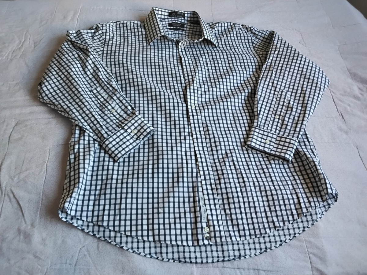 Nordstrom Traditional Fit Blue Check Men's Large L LRG Dress Shirt Nordstrom Traditional Fit Blue Check Men's Large L LRG Dress Shirt