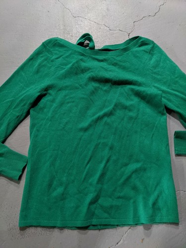 Banana Republic Filpucci Holiday Green Tie Back Sweater Merino Wool Size S