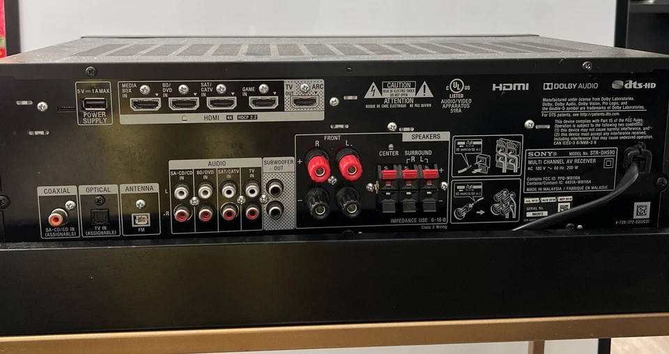 Sony - 5.2-Channel AV Receiver - Black - Model: STR-DH59 - for PARTS / REPAIR - Image 2 of 4