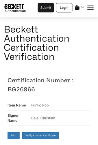 Christian Bale Firmado Gorr Funko Pop! Batman 1043 *AUTENTICADO BECKETT* - Imagen 7 de 7