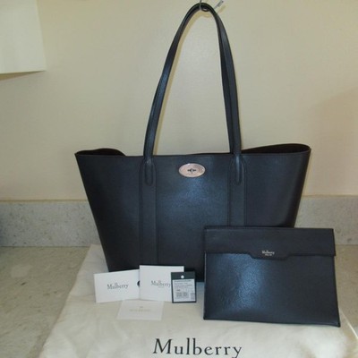 Mulberry Bayswater Tote Cross Grain Leather Bright Navy Shoulder Bag HH4954 $900