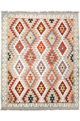 NavaRugs Kelim Teppich 165x133cm Afghan Handgewebt Orientteppich Wolle Kilim Rug