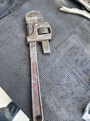 Vintage Dunlap 14in Adjustable Forged Steel Pipe Wrench Serrated Jaw
