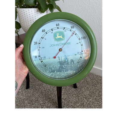 John Deere Green Wall Thermometer Advertising Sign Collectible