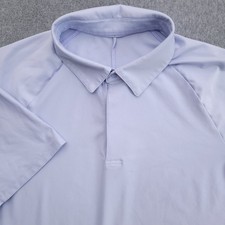 Lululemon Polo Shirt Mens Medium Blue Snap Front Performance Evolution