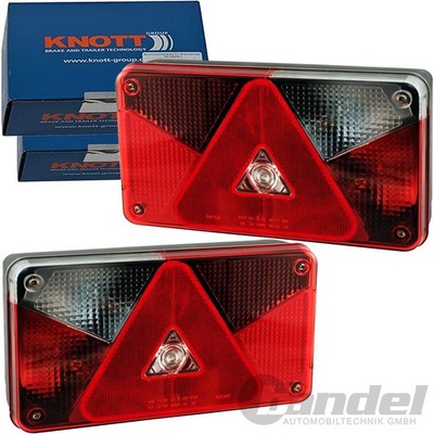 2x KNOTT HECKLEUCHTE MULTIPOINT 5 RÜCKLEUCHTE RÜCKLICHT ANHÄNGER TÜLLE+RFS+NSL