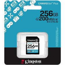 Kingston SD Card 256GB SDXC Canvas Go Plus Gen4 200MB/s Read C10 UHS-I U3 V30 A2