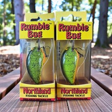 Lot of 2 Northland Tackle Rumble Bug Crankbait – Green Perch – Size 5 (NEW)