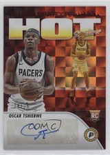 2023 Panini NBA Hoops Hot Signatures Rookies Red 24/25 Oscar Tshiebwe Auto 5w5