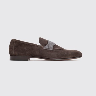 Tom Ford Shoes Size 11 Men Coffee Suede Sean Twisted Band Loafer Made in Italy