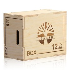 3-in-1 Wooden Plyo Box - Adjustable Jump Platform for Home Gym Training - Jumps,