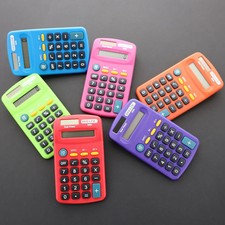Bazic 1) Calculadora 8 Dígitos Doble Potencia Bolsillo Colores Surtidos Escuela Oficina Hogar