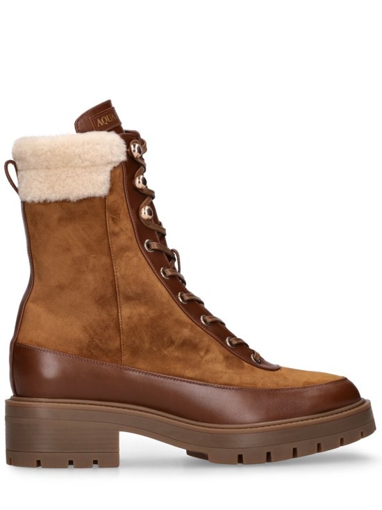 Aquazzura - походные ботинки из замши Very Cortina толщиной 25 мм - коричневые 159890₽
