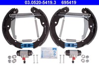 Hinterachse Ate 03.0520-5419.3 Bremsbackensatz FüR Skoda