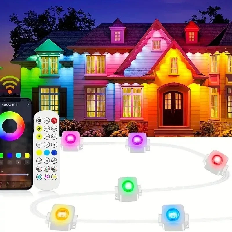 500FT Smart RGB Eave Lights App Remote IP67 Permanent Outdoor LED String Lights - Image 2 of 4