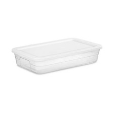 41qt Clear Under Bed Storage Box White