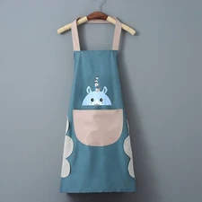 Cotton-Linen Apron - Home Kitchen Use, for Washing Dishes & Cooking