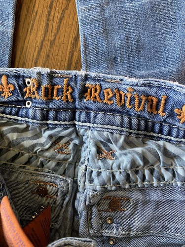 Jeans ajustados con puños Rock Revial Celinda 25x26 para mujer (leer) - Imagen 8 de 14