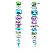 Colored Gemstone Earrings Geometric Gemstone Earrings Tassel Gemstone Earrings C