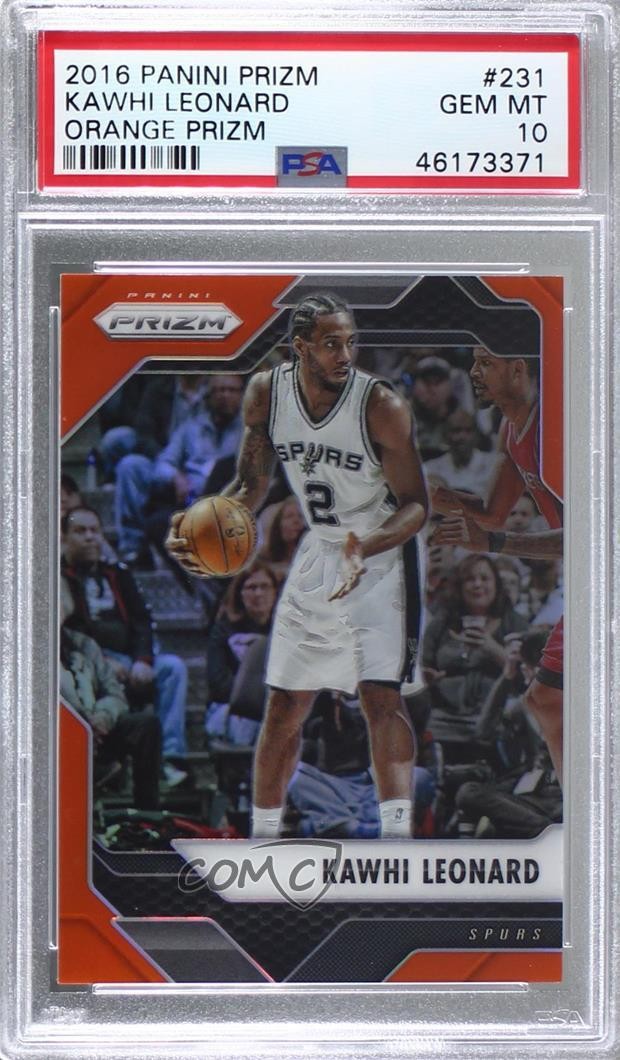 2016-17 Panini Prizm Orange Prizm /49 Kawhi Leonard #231 PSA 10 GEM MT 8uc
