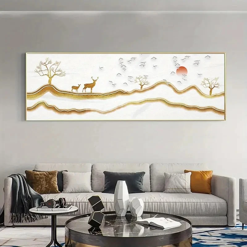 Panoramic Fashion Theme Transverse Canvas Wall Art Home Decor