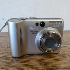 Nikon Digital Camera Coolpix 4200 4.0MP Silver Retro Y2K Battery Cover Broken