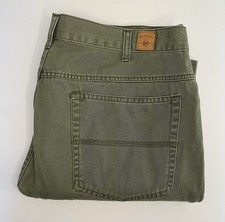 Bills Khakis Pants Vintage Twill Olive Green Men  s Size 36x32 Flat Front USA