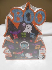 NEW SEALED BOO LIGHT UP HAUNTED HOUSE HALLOWEEN WALL HANGING BATTERY OPERATED