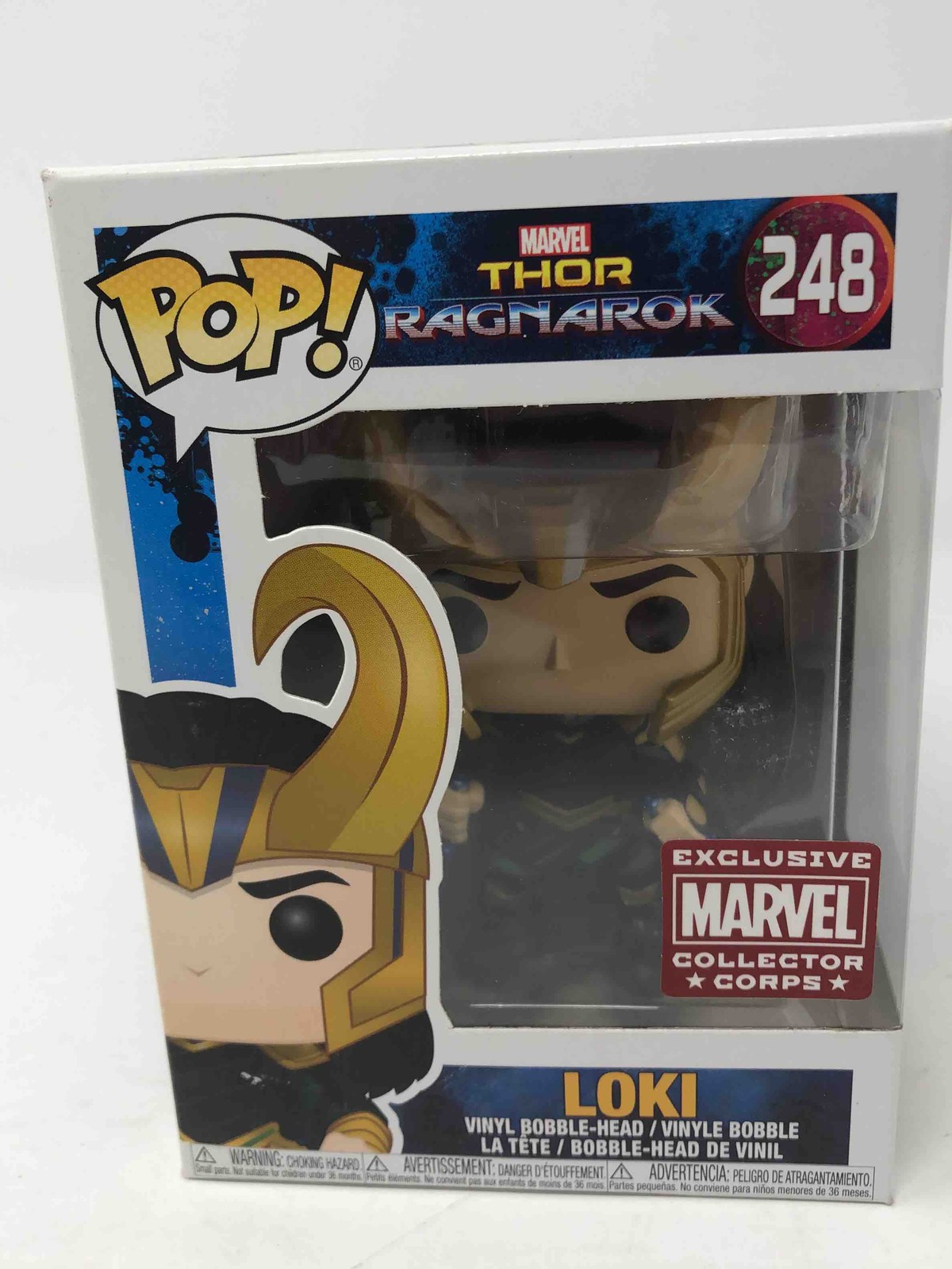 Funko Pop! Marvel Thor: Ragnarok Loki Casco #248 Figura Vinilo Caja Dañada