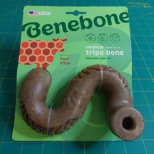 Benebone Beef Tripe Bone Dog Chew Toy Medium NEW Made in USA