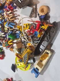 Huge Lot of Vintage Playmobil Vehicles parts and people