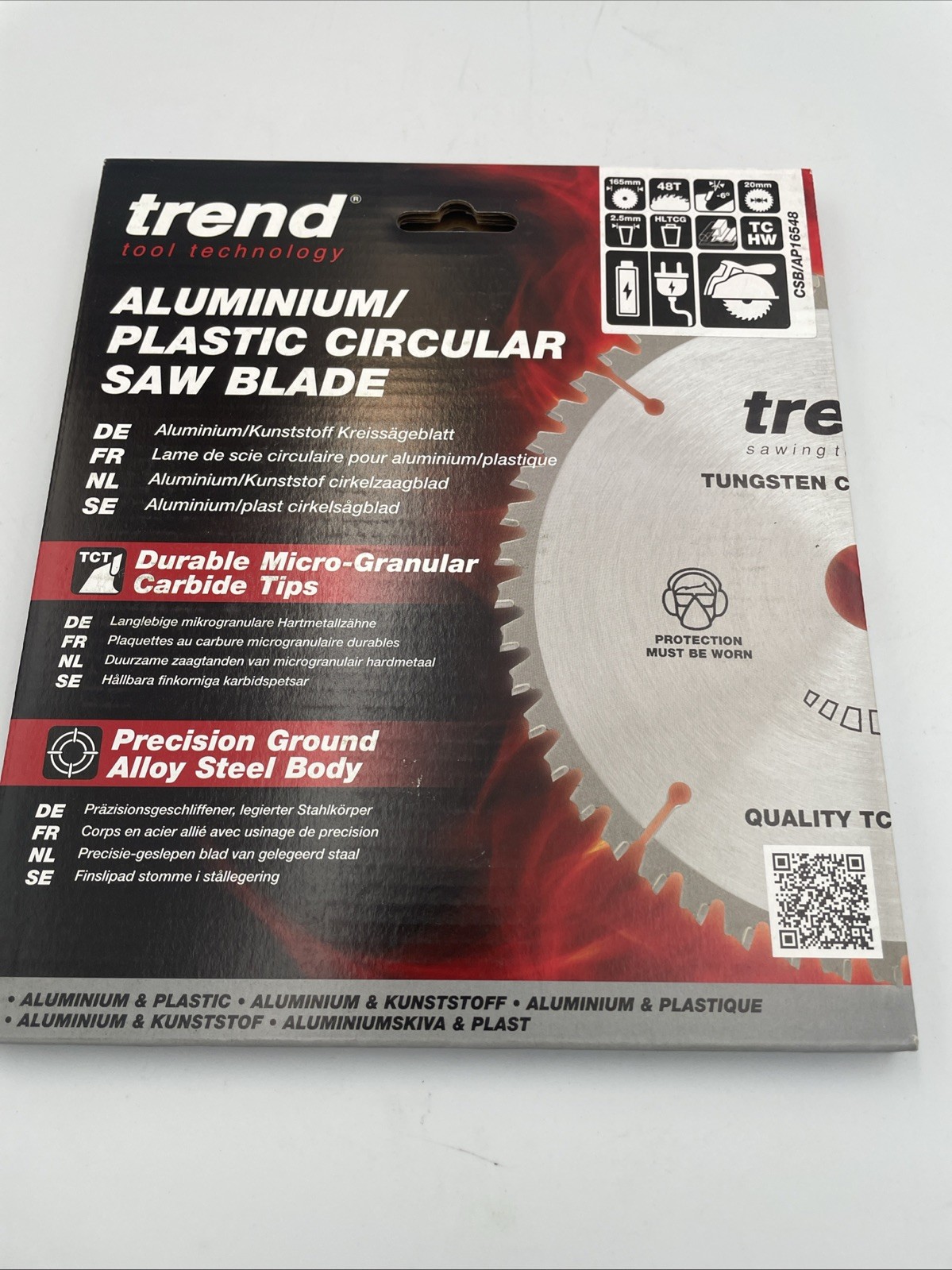 TREND CSB/AP16548 CraftPro Aluminium / Plastic Saw Blade - 165mm x 20 bore 48T