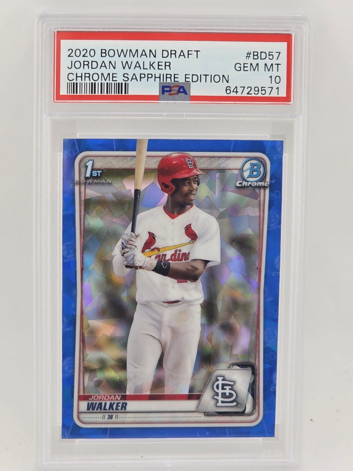 2020 JORDAN WALKER Bowman Draft BD-57 Chrome Blue Sapphire Edition PSA 10