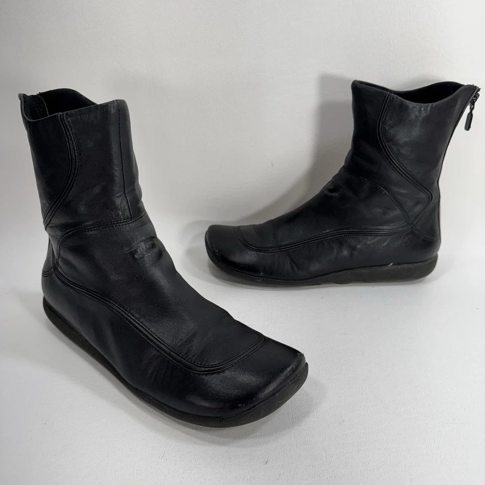 Botas Diesel Alpha de cuero negras con cremallera trasera para mujer talla 7,5 de EE. UU. Foto 2 de 4