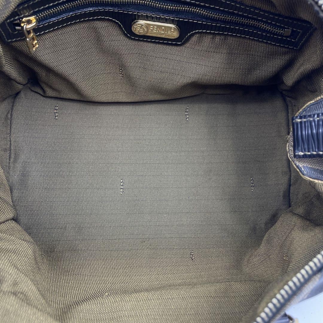 FENDI Hand Shoulder Bag Tote Purse 2way Pecan Canvas Leather Black Authentic thumbnail 17