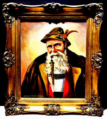 Antique German Original Oil Canvas signed by Dorn-Woldenberg 13.5'' x 15.5''